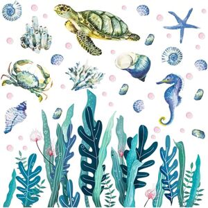 Alwaysh - Under the Sea Seaweed Wall Sticker Ocean Grass Turtle Fish Jellyfish Wall Decal Kids Baby Room Nursery Bathroom Wall Decor Alwaysh - Under the Sea Seaweed Wall Sticker Ocean Grass Turtle Fish Jellyfish Wall Decal Kids Baby Room Nursery Bathroom Wall Decor