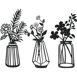 AlwaysH 3 Pieces Metal Flowers Wall Decor Black Metal Wall Art Metal Floral Wall Sculpture for Patio Balcony Living Room Bedroom Dining Room Kitchen AlwaysH 3 Pieces Metal Flowers Wall Decor Black Metal Wall Art Metal Floral Wall Sculpture for Patio Balcony Living Room Bedroom Dining Room Kitchen