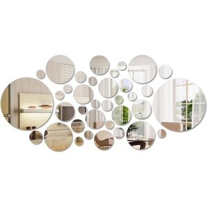 Alwaysh - 36pcs Detachable Mirror Circle Round Mirror Wall Sticker Ornaments Decoration Decorative Mirror for Home Living Room Bedroom Alwaysh - 36pcs Detachable Mirror Circle Round Mirror Wall Sticker Ornaments Decoration Decorative Mirror for Home Living Room Bedroom