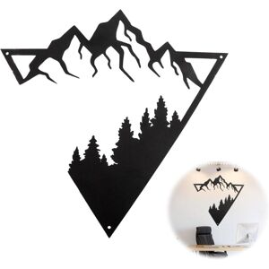 Alwaysh - Decoration Ornament Sculpture Metal Decor - 3D Black Wall Hanging Art, Mountains and Trees, Minimalist and Modern Wall Decor for Living Alwaysh - Decoration Ornament Sculpture Metal Decor - 3D Black Wall Hanging Art, Mountains and Trees, Minimalist and Modern Wall Decor for Living