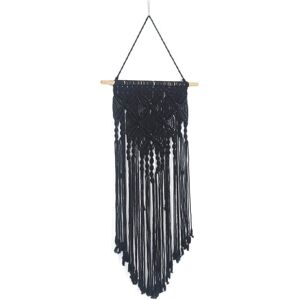 Macrame Woven Wall Hanging Boho Chic Bohemian Home Geometric Art Decor - Beautiful Apartment Dorm Room Decoration,40cm(W)×70cm(L) (Black) - Alwaysh Macrame Woven Wall Hanging Boho Chic Bohemian Home Geometric Art Decor - Beautiful Apartment Dorm Room Decoration,40cm(W)×70cm(L) (Black) - Alwaysh