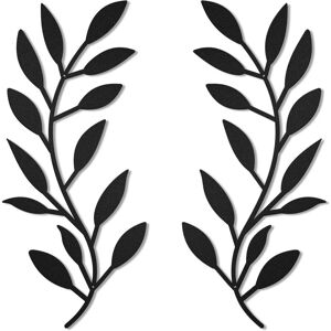 Alwaysh - Pcs Metal Tree Leaf Wall Decor, Vine Olive Branch Leaf Wall Art Ornament, Hanging Wall Sculpture Art (Black) Alwaysh - Pcs Metal Tree Leaf Wall Decor, Vine Olive Branch Leaf Wall Art Ornament, Hanging Wall Sculpture Art (Black)