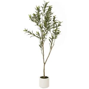 Apulia Olive Tree in Pot 150 cm - Plastic - Height 150 cm - Brown/White Apulia Olive Tree in Pot 150 cm - Plastic - Height 150 cm - Brown/White