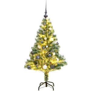 Artificial Christmas Tree 150 LEDs&Ball Set&Flocked Snow 150 cm vidaXL Artificial Christmas Tree 150 LEDs&Ball Set&Flocked Snow 150 cm vidaXL