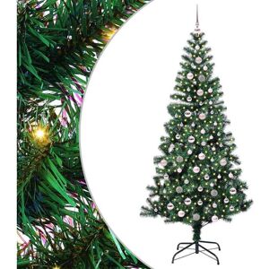 Artificial Pre-lit Christmas Tree Green 240 cm PVC and Metal vidaXL Artificial Pre-lit Christmas Tree Green 240 cm PVC and Metal vidaXL
