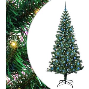 Artificial Pre-lit Christmas Tree Green 240 cm PVC and Metal vidaXL Artificial Pre-lit Christmas Tree Green 240 cm PVC and Metal vidaXL