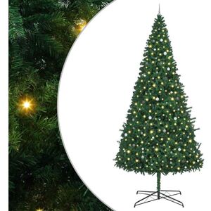 Christmas Tree with Decorative String Lights Green 400 cm PVC vidaXL Christmas Tree with Decorative String Lights Green 400 cm PVC vidaXL