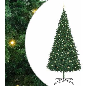 Christmas Tree with Decorative String Lights Green 400 cm PVC vidaXL Christmas Tree with Decorative String Lights Green 400 cm PVC vidaXL