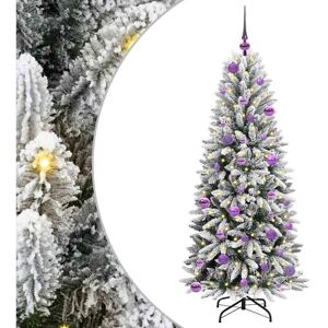 Artificial Christmas Tree with 150 LEDs with Stand White 150 cm vidaXL Artificial Christmas Tree with 150 LEDs with Stand White 150 cm vidaXL