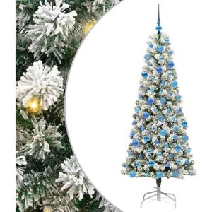 Artificial Hinged Christmas Tree Green and white 180 cm vidaXL Artificial Hinged Christmas Tree Green and white 180 cm vidaXL