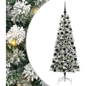 Artificial Hinged Christmas Tree Green and white 180 cm vidaXL Artificial Hinged Christmas Tree Green and white 180 cm vidaXL