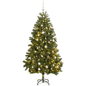Artificial Hinged Christmas Tree 300 LEDs & Ball Set 270 cm vidaXL Artificial Hinged Christmas Tree 300 LEDs & Ball Set 270 cm vidaXL