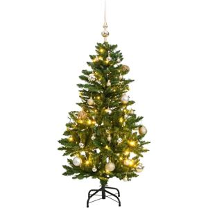 Artificial Hinged Christmas Tree 150 LEDs & Ball Set 120 cm vidaXL Artificial Hinged Christmas Tree 150 LEDs & Ball Set 120 cm vidaXL