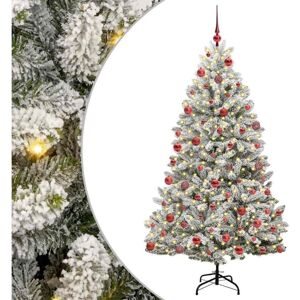 Artificial Christmas Tree Green and White 180 cm PVC and Metal vidaXL Artificial Christmas Tree Green and White 180 cm PVC and Metal vidaXL