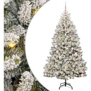 Artificial Christmas Tree Green and White 180 cm PVC and Metal vidaXL Artificial Christmas Tree Green and White 180 cm PVC and Metal vidaXL