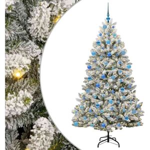 Artificial Christmas Tree Green and White 180 cm PVC and Metal vidaXL Artificial Christmas Tree Green and White 180 cm PVC and Metal vidaXL