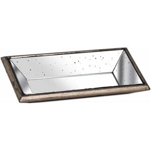 Hill Interiors - Astor Distressed Mirrored Display Tray with Wooden Detailing - Glass - L32 x W16 x H5 cm - Brown/Gold Hill Interiors - Astor Distressed Mirrored Display Tray with Wooden Detailing - Glass - L32 x W16 x H5 cm - Brown/Gold