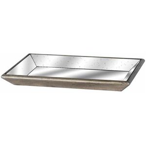 Hill Interiors - Astor Distressed Mirrored Tray with Wooden Detailing - Glass/Wood - L32 x W49 x H5 cm - Gold Hill Interiors - Astor Distressed Mirrored Tray with Wooden Detailing - Glass/Wood - L32 x W49 x H5 cm - Gold