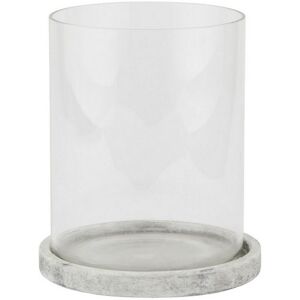 Athena Stone Large Hurricane Lantern - Ceramic - L18 x W18 x H21 cm - White Athena Stone Large Hurricane Lantern - Ceramic - L18 x W18 x H21 cm - White