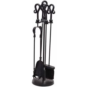 Hill Interiors - Crook Top Companion Set - Metal - L18 x W18 x H66 cm - Black Hill Interiors - Crook Top Companion Set - Metal - L18 x W18 x H66 cm - Black