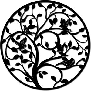Linghhang - Black,40x40cm)Metal Tree of Life Wall Decor, Silhouette Art, Indoor Outdoor Gift, Garden and Home Decoration Linghhang - Black,40x40cm)Metal Tree of Life Wall Decor, Silhouette Art, Indoor Outdoor Gift, Garden and Home Decoration
