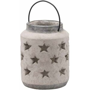 Hill Interiors - Bloomville Large Star Lantern - Ceramic - L18 x W18 x H23 cm - Stone Hill Interiors - Bloomville Large Star Lantern - Ceramic - L18 x W18 x H23 cm - Stone