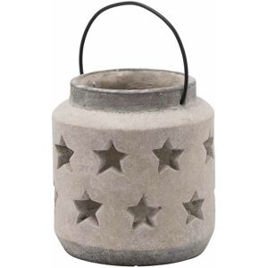 Hill Interiors - Bloomville Stone Star Lantern - Ceramic - L18 x W18 x H19 cm - Stone Hill Interiors - Bloomville Stone Star Lantern - Ceramic - L18 x W18 x H19 cm - Stone