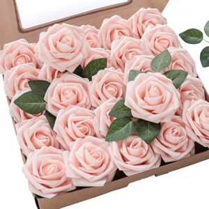 Linghhang - Blush)25 Pcs Ivory Artificial Foam Roses with Stems for Wedding Bouquets, Party Centerpieces, Arrangements, Party Table Decorations Linghhang - Blush)25 Pcs Ivory Artificial Foam Roses with Stems for Wedding Bouquets, Party Centerpieces, Arrangements, Party Table Decorations