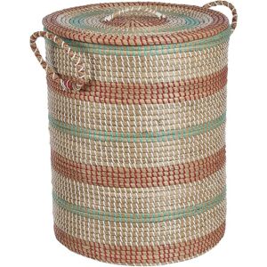 Beliani - Boho Handwoven Basket Storage with Handles Lid Seagrass Natural Accessory Decor Decorative Pattern Sadec Beliani - Boho Handwoven Basket Storage with Handles Lid Seagrass Natural Accessory Decor Decorative Pattern Sadec