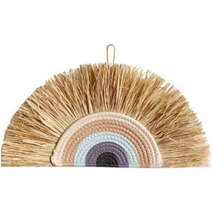 Tlily - Boho Rainbow Wall Decor Nordic Woven Straw Wall Hanging Ornament Farmhouse Home Decoration for Baby Nursery Room c Tlily - Boho Rainbow Wall Decor Nordic Woven Straw Wall Hanging Ornament Farmhouse Home Decoration for Baby Nursery Room c