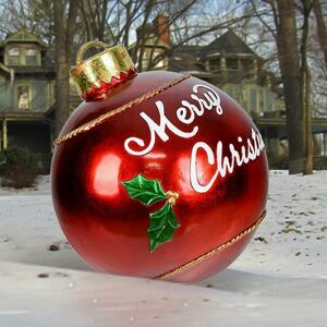 TRIMEC Boule De Noël Gonflable Géante Boule Décorée Gonflable en pvc De Noël en Plein Air Décorations d'arbre De Noël pour La Maison Ou L'extérieur TRIMEC Boule De Noël Gonflable Géante Boule Décorée Gonflable en pvc De Noël en Plein Air Décorations d'arbre De Noël pour La Maison Ou L'extérieur