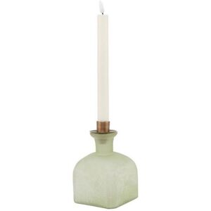 Brass Candle Holder Vase - Glass - L10 x W10 x H15 cm - Smoked Sage and Aged Brass Brass Candle Holder Vase - Glass - L10 x W10 x H15 cm - Smoked Sage and Aged Brass