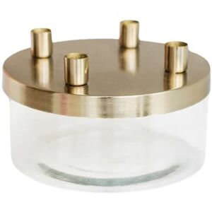 Candle Holder with Bowl - Metal/Glass - L20 x W20 x H9.5 cm - Gold Candle Holder with Bowl - Metal/Glass - L20 x W20 x H9.5 cm - Gold