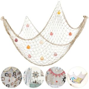 Ccykxa - Decorative Fishing Net 200x150cm Fish Net with Shells Mediterranean Style Photo Decoration Hawaii Theme Style Wall Hanging Ccykxa - Decorative Fishing Net 200x150cm Fish Net with Shells Mediterranean Style Photo Decoration Hawaii Theme Style Wall Hanging