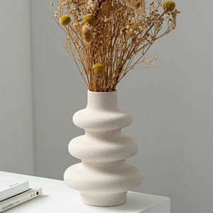 DEWDAT Ceramic White Vases Decorative Vases Porcelain Flower Vase Tabletop Vase for Pampas Grass Dried Flowers Modern Vases for Table Decoration Wedding DEWDAT Ceramic White Vases Decorative Vases Porcelain Flower Vase Tabletop Vase for Pampas Grass Dried Flowers Modern Vases for Table Decoration Wedding