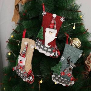 TRIMEC Chaussettes de Noël Bas de Noël Christmas Stocking Cadeau Père Noël Sac à Suspendre pour décoration d'arbre de Noël 3 Pièces TRIMEC Chaussettes de Noël Bas de Noël Christmas Stocking Cadeau Père Noël Sac à Suspendre pour décoration d'arbre de Noël 3 Pièces