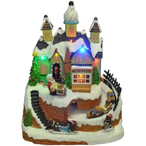 SELECTIONS Christmas Bakery Scene Ornament with Lights Moving Train and Sound SELECTIONS Christmas Bakery Scene Ornament with Lights Moving Train and Sound