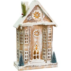 BELIANI Christmas Decoration LED UNARI House 50 cm Light Brown BELIANI Christmas Decoration LED UNARI House 50 cm Light Brown