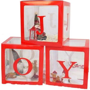 TLILY Christmas Decorations Large Box of Transparent Red Joy Blocks Decorations for Holiday Party Decorations, Home Decor TLILY Christmas Decorations Large Box of Transparent Red Joy Blocks Decorations for Holiday Party Decorations, Home Decor