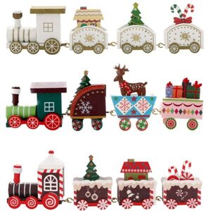 TLILY Christmas Desktop Decoration Wooden Train Festive Ornament TLILY Christmas Desktop Decoration Wooden Train Festive Ornament