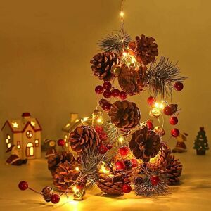 HOOPZI Christmas garland with lights, 20 led 6.56 feet Christmas pine cone garland garland garland Christmas led lights, battery-powered outdoor Christmas HOOPZI Christmas garland with lights, 20 led 6.56 feet Christmas pine cone garland garland garland Christmas led lights, battery-powered outdoor Christmas