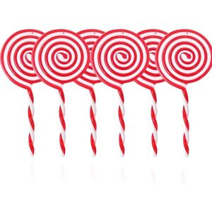 Coavas - Christmas Lollipop Ornaments Set, 6 Pieces Christmas Tree Lollipop Ornament, White and Red Striped Candy Cane Acrylic Lollipop Decorations Coavas - Christmas Lollipop Ornaments Set, 6 Pieces Christmas Tree Lollipop Ornament, White and Red Striped Candy Cane Acrylic Lollipop Decorations