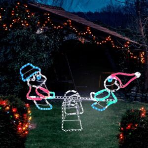 MARCO PAUL Christmas Rope See-Saw Lights Silhouette LED Waterproof Indoor/Outdoor Christmas Decoration Festive MARCO PAUL Christmas Rope See-Saw Lights Silhouette LED Waterproof Indoor/Outdoor Christmas Decoration Festive