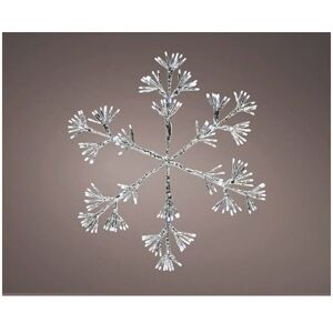 Kaemingk - Christmas Silver Starburst Snowflake Decoration 336 White LEDs - 78cm Kaemingk - Christmas Silver Starburst Snowflake Decoration 336 White LEDs - 78cm