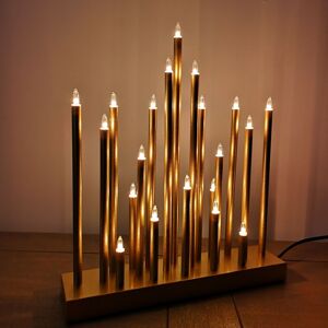 Premier Decorations - 33cm Premier Christmas Candle Bridge Star Shaped with 20 LEDs In Gold Mains Power Premier Decorations - 33cm Premier Christmas Candle Bridge Star Shaped with 20 LEDs In Gold Mains Power