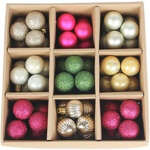 TLILY Christmas Tree Balls Pendant Ornament Plastic Hanging Ball Home Christmas Party Decoration -rose red+green TLILY Christmas Tree Balls Pendant Ornament Plastic Hanging Ball Home Christmas Party Decoration -rose red+green