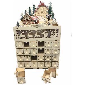 DEWDAT Christmas Wooden Advent Calendar with led Light 24 Storage Drawers 24 Day Countdown Calendar No Battery DEWDAT Christmas Wooden Advent Calendar with led Light 24 Storage Drawers 24 Day Countdown Calendar No Battery