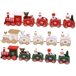 TLILY Christmas Wooden Train Merry Decoration for Home Xmas Santa Claus Gifts Kids Navidad Happy New Year TLILY Christmas Wooden Train Merry Decoration for Home Xmas Santa Claus Gifts Kids Navidad Happy New Year