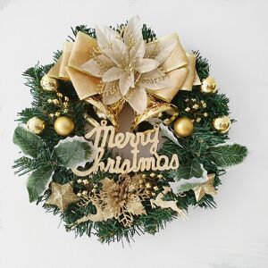 AOUGO Christmas Wreath, 30cm Christmas Door Garland, Christmas Balls, Red Berries and Bows, Fake Christmas Wreath for Front Door, Festive, Indoor and AOUGO Christmas Wreath, 30cm Christmas Door Garland, Christmas Balls, Red Berries and Bows, Fake Christmas Wreath for Front Door, Festive, Indoor and