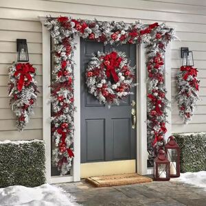 TONCHEAN Christmas Wreath Decoration Wreath - Small Set (35cm Garland/45cm Upside Down Tree2, 1.2m Rattan1, 1.5m Rattan2) TONCHEAN Christmas Wreath Decoration Wreath - Small Set (35cm Garland/45cm Upside Down Tree2, 1.2m Rattan1, 1.5m Rattan2)